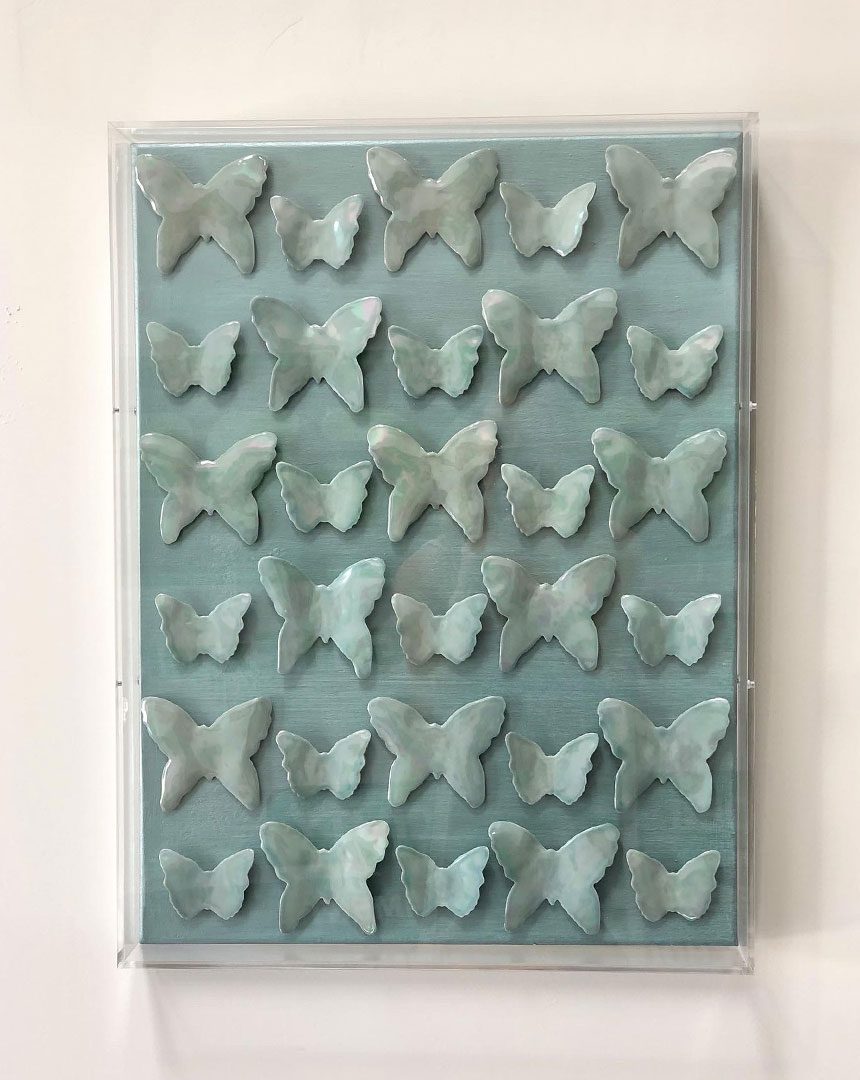 Aqua Butterflies art by Carlie Straka